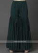 Chiffon Sharara Suit In Dark Green